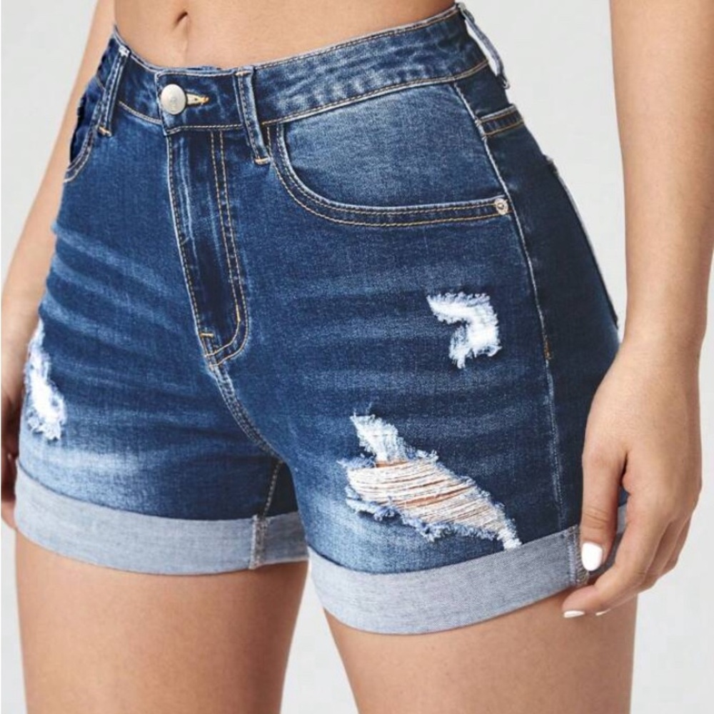 High waisted shorts denim for women xs